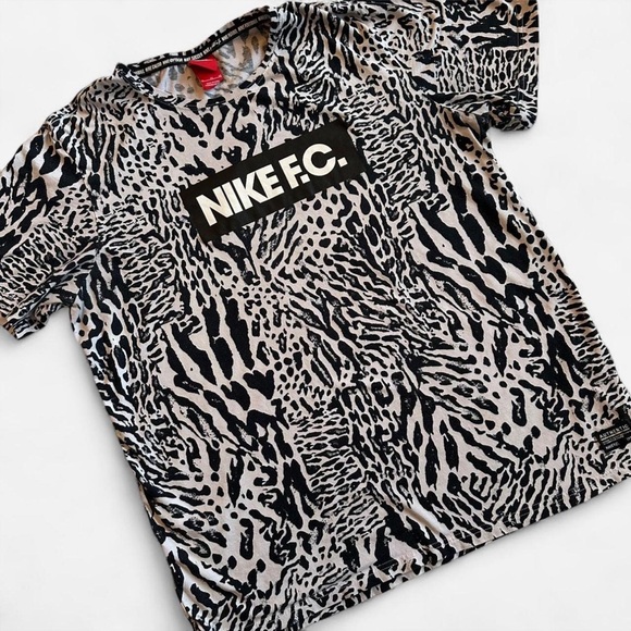 Nike Other - Nike F.C. Wild Glory RARE Leopard Print Cream Black Tee T-Shirt Men’s Sz XL